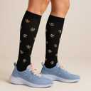 Dr Motion Women's Compression Knee High Socks, 15-20 mmHg, 3 Pairs (PT#E, 9-11)