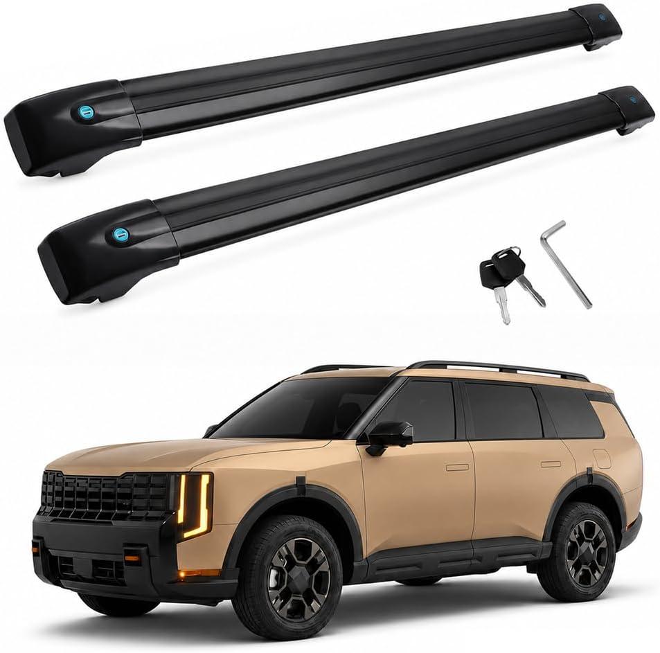 Roof Rack Cross Bars Compatible with Kia Telluride 2026 2027(with Raised Side Rails) Aluminum Crossbars Lockable 2Pcs