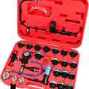 JIFETOR Cooling System Vacuum Purge Radiator Coolant Refill Tool Kit Universal Automotive Water Tank Pneumatic Vacuum Antifreeze Change Filler Set with Adapter Case Hose for Car SUV Truck