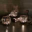6pcs Tabletop Tealight Crystal Candle holders3.5''x3.5'' Class Votive Holder Home Decoration,Table centerpieces/Wedding Decor,Gorgeous Gift,Tabletop/Centerpiece Votive Holder (French Gold)