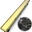 WEBANG 36 Inch Linear Shower Drain Rectangular Floor Drain with Accessories Reversible 2-in-1 Cover Tile Insert Grate Removable SUS304 Stainless Steel CUPC Certified Brushed Gold