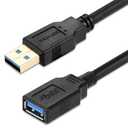 USB Extension Cable 3.3ft USB 3.0 Male to Female Extender Cord Data Transfer 5Gbps for USB Flash Drive,Mouse,Xbox,Keyboard, Card Reader,Printer etc (3.3FT Black)