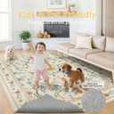 Beige Floral Area Rug 6x9,Neutral Washable Girls Bedroom Rug for Nursery, Playroom or Kids Room,Soft Non-Slip Carpet for Baby Room and Modern Home Decor