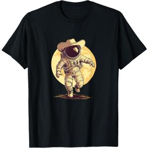Astronaut Cowboy Costume for Rodeo and Space Lovers T-Shirt, Size M