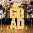 VIHOSE 5 ft 2026 Graduation Party Decorations Graduate LED Lights 4 LED Marquee Light up Letters Grad and Grad Hat Class of 2026 Lights Decor for High School Senior College Graduation Party Supplies