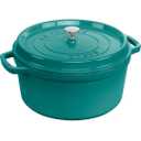 Staub Cast Iron 7-qt Round Cocotte - Turquoise | Perfect for Batch Cooking, Meal Prep & Large Meals. Braise, Roast & Bake in One Pot. Enameled Coated Cast Iron Dutch Oven