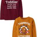 The Children's Place Baby and Toddler All Holidays,Birthdays Long Sleeve Graphic T-Shirts,2 Pack 3T