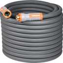 YAMATIC Heavy Duty Garden Hose 5/8 in x 100 ft with Swivel Handle, Super Flexible Water Hose, All-weather, Kink Resistant, Burst 600 PSI, Gray