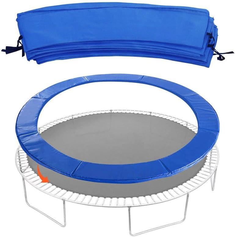10FT 14FT 16FT Trampoline Pad, Trampoline Safety Pad Replacement, Easy Install Round Trampoline Spring Cover, Waterproof Universal Spring Pad, No Holes for Pole, Blue