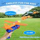 Fuwidvia 3 Pack Airplane Launcher Toys, 13.2'' LED Foam Glider Catapult Plane Toy for Boys, 2 Flight Modes Outdoor Flying Toys Birthday Gifts for Boys Girls 4 5 6 7 8 9 10 11 12 Year Old (Blue&green&orange)
