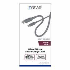 ZGEAR Fast Charge Car Charger - 17 Watt - 6 Foot and ZGEAR 6FT Silicone USB-C to 8-pin Cable - Gray