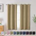 OVZME Gold Blackout Curtains 54 inch Long for Bedroom Living Room, Thermal Insulated Total Blackout Curtains, Balance Privacy and Noise Reducing Small Window Curtains, Set of 2, 30"Wx54"L