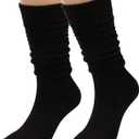 Galsang Women's Socks Thick Knit Wool Thermal Casual Crew Socks, Cozy Warm Slouch Cotton Knit Calf Socks Gift For Women, One Size