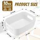 Zopeal 10 Pcs Grayish white Plastic Storage Bins12 x 8 x 5 in