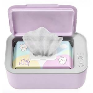 Chefhandy Wipe Warmer with Adjustable Temperature, Silent Heating & Large Capacity | Constant Warmth for Baby or Adult Wipes, Purple