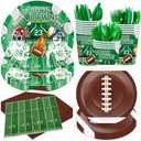 Xionpe 168 PCS Football Disposable Tableware Set, Football Party Supplies with Plates, Cups, Napkins, Cutlery (Forks, Spoons, Knives), Serves 24 Guests for Game Day, Birthday & Tailgate