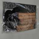 Gerrii 3 Pcs Ramadan Tabletop Decoration Eid Mubarak Islamic Decors Acrylic Ramadan Display Stand Set with Wooden Base for Home & Mosque Decoration, Black Eid Mubarak Display