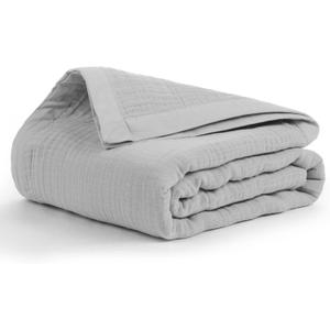Salt Earth 100% Cotton Muslin Throw Blanket Gauze Blanket 55"X75" Twin, 4 Layered, Couch, Bed, Living Room, Home, Lightweight, All Season Blankets & Throws, Easy wash, Skin Friendly (Scottish Grey) (Gauze - 55"X75" Twin)