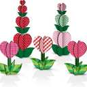 Yousoontic 5 Set Back to School Decorations Heart Cross Pot Cardboard Decor Double Sided Paper Classroom Table Centerpieces Home Indoor Decorative for Tiered Tray Proposal Craft Valentine Party Favor