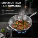 Titanium Wok with Lid,Titanium Wok Pan for Cooking,14 Inch Non Stick Wok Pan,No Coating Titanium Frying Pans,PFAS/PFOA/PTFE Free Cookware,Induction