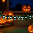 RadiantFlux Glowing Halloween Skull Flag,10Ft Skull Banner for Halloween Decoration, Banner for Gothic Birthday Party Decorations DIY Home Decor, Home Interior Haunted House Supplies