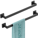 Bathroom Towel Bar,24 Inch Towel Racks for Bathroom Wall Mounted,Stainless Steel Towel Rail Hanger for Wall,Matte Black Towel Holder for Wall, Kitchen(2 Pack)