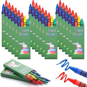 72 Pcs Easter Crayons Bulk Pastel Crayons for Basket Stuffers Gifts Coloring Drawing Friends Non-toxic Art Pastel Crayon Gifts Craft DIY Art Supplies(18 Boxes,Easter)