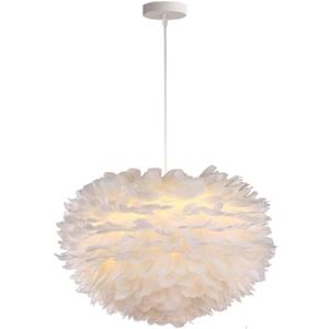 White Feather Chandelier Beautiful Pendant Light for Bedroom,Living Room,Girls Room