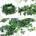 Hoteam 2 Pcs 71 inches Artificial Ivy Vines Garland Green Fake Ivy Garland Faux Hanging Plants with Silk Leaves Greenery Spring Decor for Indoor Outdoor Wedding Home Room Wall Decor
