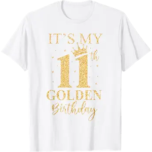 It's My 11th Golden Birthday 11 Year Old Bday Kids Born 2014 T-Shirt, M