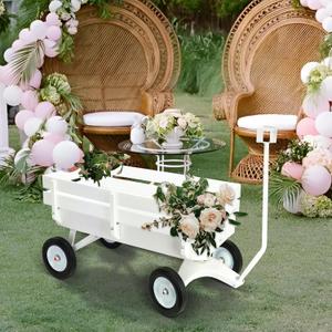 All Terrain Wagon,Heavy Duty 33Inch Sport Cargo Wagon with Removable Wooden Side Panels,Big Tires and Wide Grip Handle,Ideal for Weddings and Flower Girls,White  All Terrain Wagon,Heavy Duty 33Inch Sport Cargo Wagon with Removable Wooden Side Panels,Big Tires and Wide Grip Handle,Ideal for Weddings and Flower Girls,White