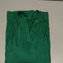 3/4 Length Sleeve Womens Tops Business Casual Blouses V Neck T Shirts with Puff Sleeve 2026, Green Color, L