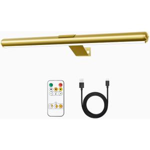 TINTINDOC Battery Operated Picture Light Painting Light with Remote, 16'' Wall Art Gallery Display Light,Full Metal Dimmable 300LM Wall Light for Picture Painting Dartboard Gallery Art (Gold)