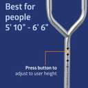 Medline Steel Push-Button Bariatric Crutches for Tall Adults - 650 lb. Weight Capacity, Adjustable, Heavy Duty Mobility Aid, 1 Pair