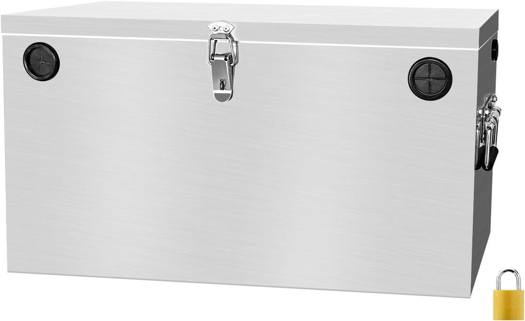 Peastorm Trailer RV Marine Battery Box - 12V Waterproof Stainless Steel Dual Battery Relocation Kit for Boat, Trolling Motor, Kayak (Double Battery Box)