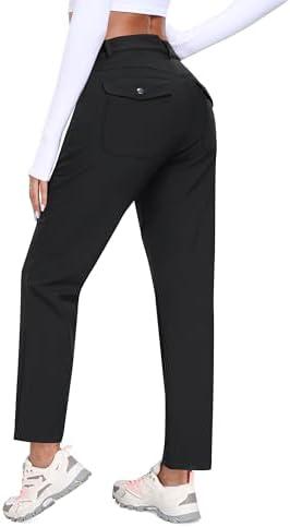 MoFiz Women's Waterproof Windproof Ski Snow Hiking Cargo Pants Warm Fleece Lined Elastic Waisted Zipper Pockets Winter Large