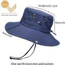 Fishing Hat for Men Women, Wide Brim Summer Safari Hat, UDF 50+ UV Protection Sun Hats, Bucket Hiking Beach Hat