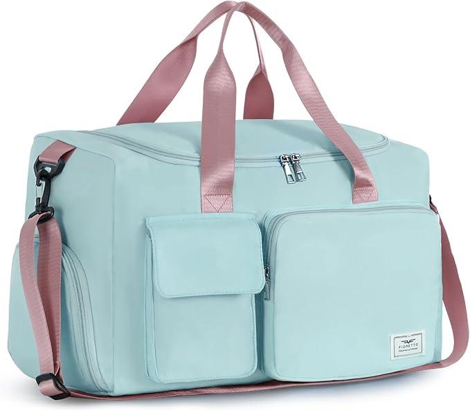 FIORETTO Women's Gym Duffle Bag with Shoes Compartment, 30L Capacity, Ideal for Travel, Gym, Sports, Duffel, Weekender