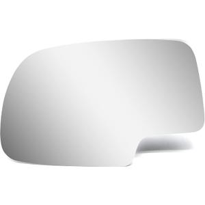 BOOLEE Mirror Glass Replacement fit for 1999-2006 GMC SIERRA CHEVY SILVERADO 2000-2006 GMC YUKON CHEVY SUBURBAN TAHOE Driver Left Side Flat Glass With Adhesives (Left Gray)