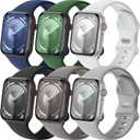 Lenrao 6 Pack Sport Band Compatible with Apple Watch Band 46mm 44mm 45mm 40mm 42mm 38mm 41mm 49mm Men Women, Soft Silicone Waterproof Strap for iWatch Band Series 11 10 9 8 7 6 5 4 3 2 1 SE Ultra