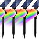 nipify 4 Pack Solar Spot Lights Outdoor Waterproof, Solar Spotlight Light for Outside Yard Landscape Lighting Pathway Lights Wall Auto On/Off, RGB (Multicolor)
