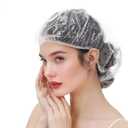 100PCS Disposable Shower Caps, Plastic Clear Hair Cap Large Thick Waterproof Bath Caps for Women & Men Unisex Reusable Travel Essentials for Deep Conditioning, Hair Treatment, Hotel, Spa, and Home Use