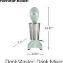Hamilton Beach DrinkMaster Electric Drink Mixer, Retro Milkshake Maker & Milk Frother, 2 Speeds, Extra-Large 28 oz. Stainless Steel Cup, Mint