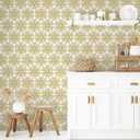 CiCiwind 17.3393.7 Peel and Stick Wallpaper White and Gold Geometric Wall Paper Modern Striped Contact Paper Removable Self Adhesive Wallpaper for Bedroom Bathroom Walls Covering
