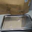 Stainless Steel Oil Drip Pan Set, 2 Pack, 23.6 × 15.7 × 0.8 in with Gloves