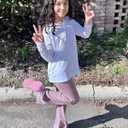 Stelle Youth Girls Athletic Performance Long Sleeve Shirts V Neck Moisture Wicking Base Layer Undershirt (White, M)