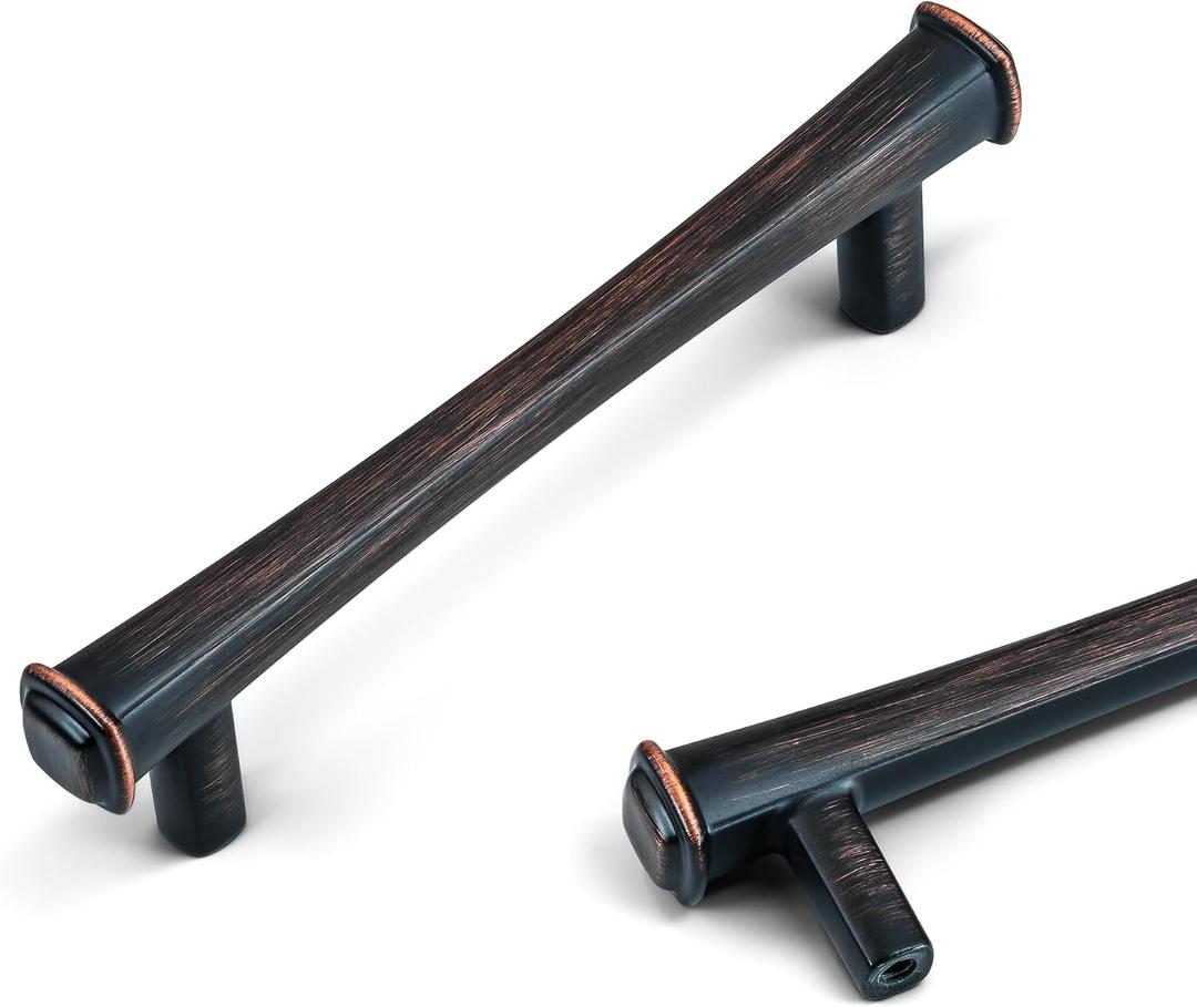 HESTIA HARDWARE 10 Pack 3.75 Cabinet Handles, Simply Modern Oil Rubbed Bronze Drawer Pulls and Cabinet Hardware | 96mm Rubbed Bronze Cabinet Pulls, Drawer Pulls and Knobs (Z21.96mm.10.O)