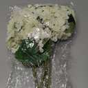 Kimura's Cabin 6pcs Fake White Flowers Artificial Silk Hydrangea Flowers Bouquets Faux Hydrangea Stems for Home Table Centerpieces Wedding Party Decoration(Lvory White)