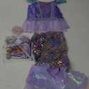 Meland Mermaid Dress - Little Mermaid Costume with Bag for Girls 3-10, Princess Dress Up for Birthday Gift, Halloween Costume 5-6Y.