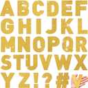 Harloon 232 Pcs 24 Sheets Large Glitter Letter Stickers Big Font Alphabet Letter Self Adhesive Letters Kit Mailbox Stickers for Mailbox Bulletin Boards Classroom Home(Gold,4 Inch)
